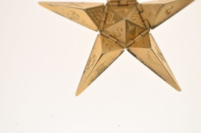 Lot 43 - Masonic Interest - Yellow metal (9ct) fob of pentagonal pyramid form