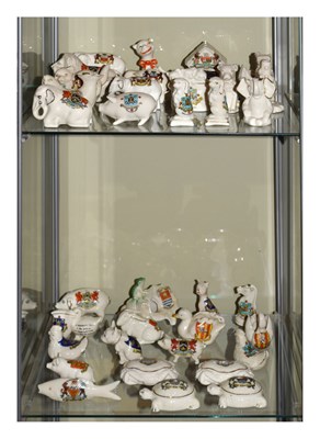 Lot 326 - Quantity of crested ware to include Somerset interest, animals, etc.