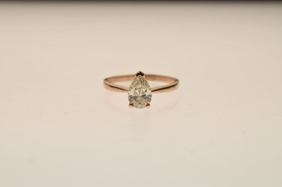 Lot 5 - Pale yellow diamond solitaire 18ct rose gold ring