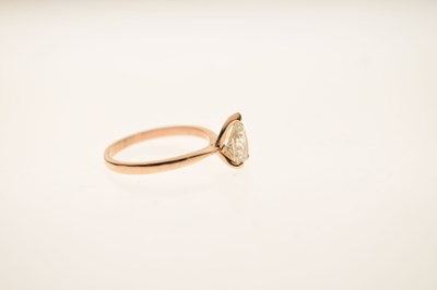 Lot 5 - Pale yellow diamond solitaire 18ct rose gold ring