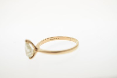 Lot 5 - Pale yellow diamond solitaire 18ct rose gold ring