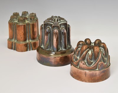 Lot 184 - Three late Victorian copper jelly moulds