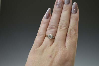 Lot 4 - Diamond solitaire 18ct yellow gold and platinum set ring