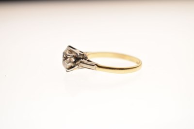 Lot 4 - Diamond solitaire 18ct yellow gold and platinum set ring
