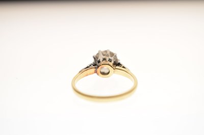 Lot 4 - Diamond solitaire 18ct yellow gold and platinum set ring