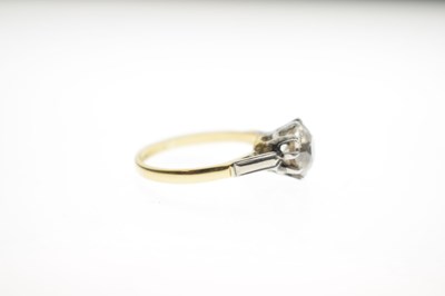 Lot 4 - Diamond solitaire 18ct yellow gold and platinum set ring