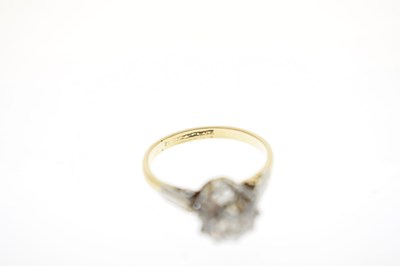 Lot 4 - Diamond solitaire 18ct yellow gold and platinum set ring