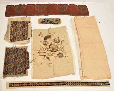 Lot 386 - Small group of mainly 19th century textiles