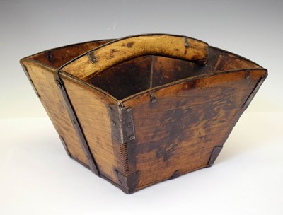 Lot 350 - Iron bound hardwood basket type trug