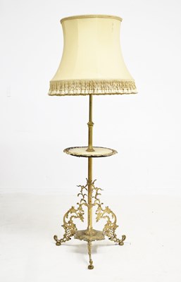 Lot 547 - 20th century Rococo-influence gilt metal and cream onyx lamp stand