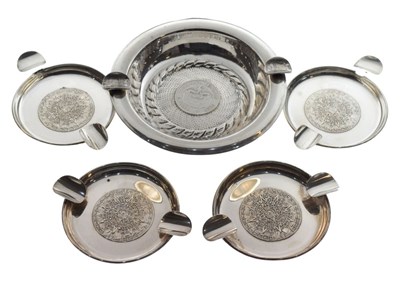 Lot 140 - Group of Mexican white metal ashtrays