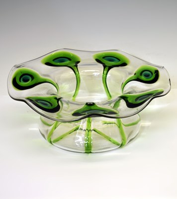 Lot 215 - Stuart & Sons 'Cairngorm' Arts & Crafts clear crystal glass bowl