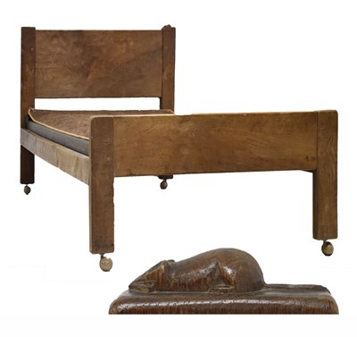 Lot 466 - Robert ‘Mouseman’ Thompson (1876-1955) of Kilburn - Early oak single bed