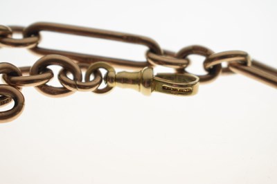 Lot 32 - 9ct gold watch Albert chain with teddy charm