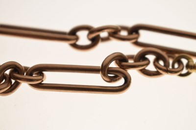 Lot 32 - 9ct gold watch Albert chain with teddy charm