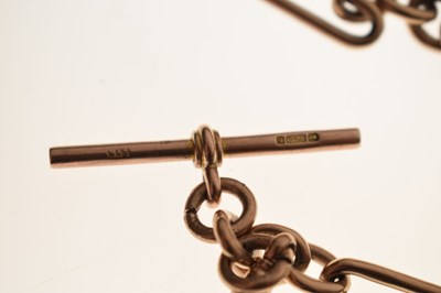 Lot 32 - 9ct gold watch Albert chain with teddy charm