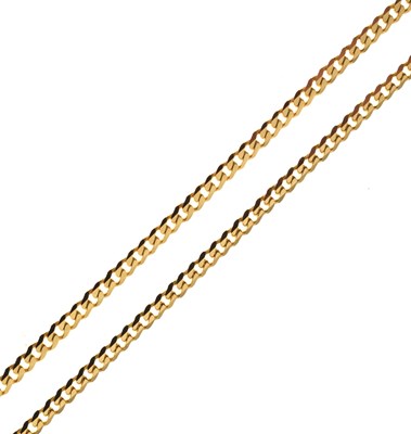 Lot 149 - 9ct gold filed curb necklace, 55.5cm long, 6.5g gross approx