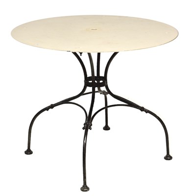 Lot 290 - 19th century French wrought iron and metal table