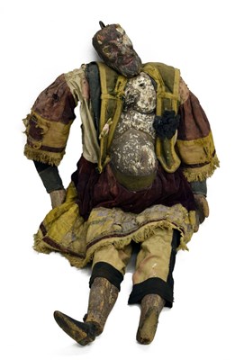 Lot 298 - Continental carved wood and painted devil marionette