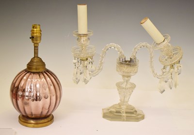 Lot 306 - Mercury glass and gilt metal mounted table lamp, etc