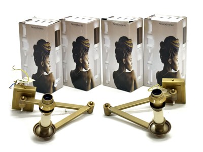 Lot 317 - Pair of Porto Romano gilt metal finish swing arm wall lights, etc