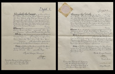 Lot 318 - Royal Interest - Certificate of the Order of St Michael & St George, and Order of the Bath
