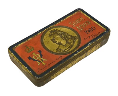 Lot 324 - Boer War South Africa Christmas 1900 chocolate tin with original contents