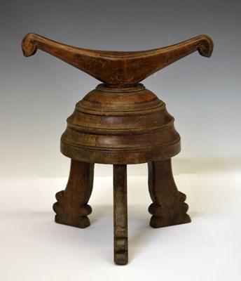 Lot 325 - Carved and turned hardwood headrest