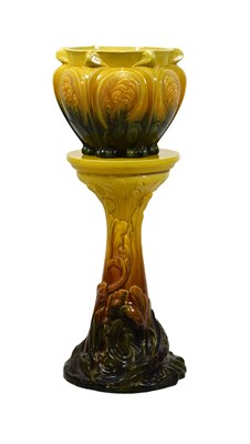 Lot 407 - Bretby jardiniere and pedestal