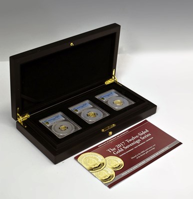 Lot 11 - Queen Elizabeth II - Tristan da Cunha 'Twelve-Sided Gold Sovereign Series' three coin set, 2017