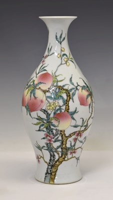 Lot 218 - Chinese porcelain 'Nine Peaches' (Longevity) vase