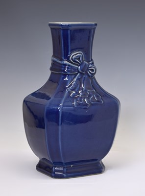 Lot 626 - Chinese porcelain cobalt blue glazed vase