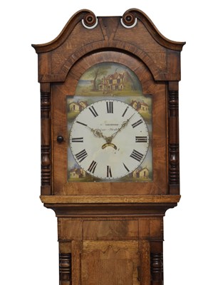 Lot 666 - Second quarter 19th century oak and mahogany cased 30-hour longcase clock