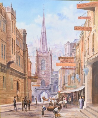 Lot 612 - Len Hutton (Modern) - Oil on canvas - 19th / early 20th century Bristol scene
