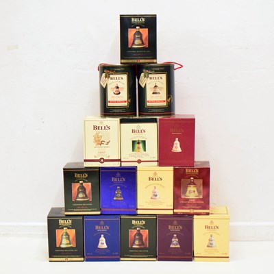 Lot 404 - Collection of fifteen Arthur Bell & Sons Bell's whisky in Christmas and commemorative decanters