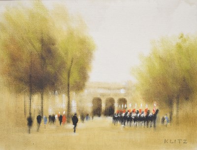 Lot 631 - Anthony Robert Klitz (1917-2000) - Oil on canvas - 'Guards at Admiralty Arch'