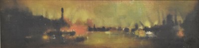 Lot 630 - Anthony Robert Klitz (1917-2000) - Oil on canvas board - Riverscape at Dusk