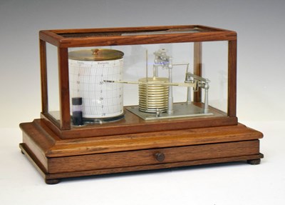 Lot 525 - Short & Mason - Early 20th century oak cased barograph, No. 7145