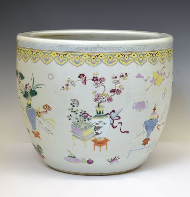 Lot 219 - Chinese Republic period Famille Rose porcelain jardinière or planter