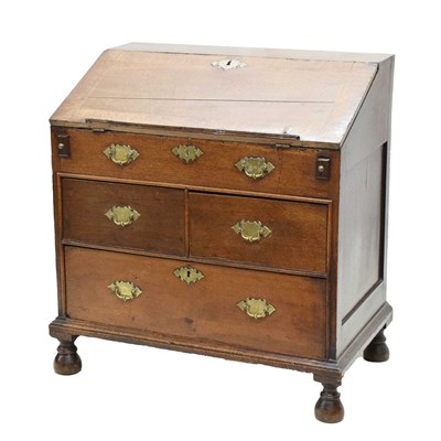 Lot 746 - Early 18th century oak bureau