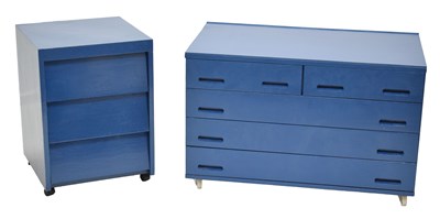 Lot 576 - Art School plan chest and a retro three drawer cabinet