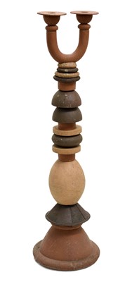 Lot 635 - Studio pottery - Floor standing candelabrum