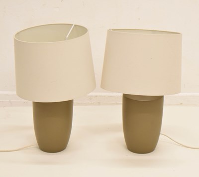 Lot 294 - Pair of Portuguese pottery table lamps