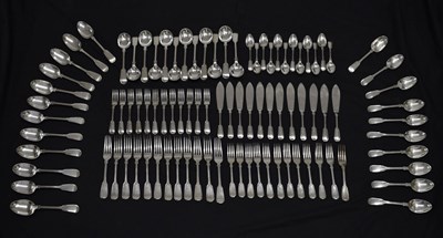 Lot 88 - Composite 20th century Fiddle & Thread pattern flatware service