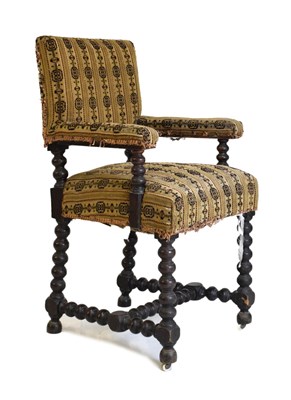 Lot 690 - Late 19th century bobbin-turned armchair