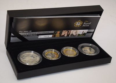 Lot 218 - Royal Mint - Elizabeth II - UK silver proof piedfort four-coin annual collection set, 2009