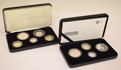 Lot 219 - Royal Mint - Elizabeth II - Two UK silver proof piedfort annual collection set, 2007 and 2008