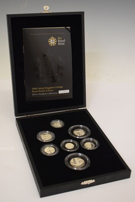 Lot 222 - Royal Mint - Elizabeth II - UK silver proof piedfort Royal Shield of Arms collection set, 2008