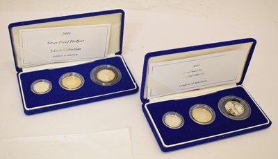 Lot 223 - Royal Mint - Elizabeth II - Two UK silver proof piedfort coin collection set, 2003 and 2004