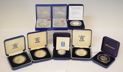 Lot 246 - Collection of eight Channel Island and French commemorative silver coins